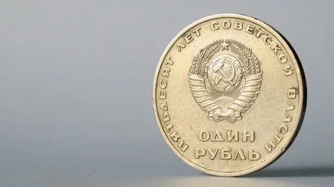 Old coins of the USSR. Stock Footage 105951311