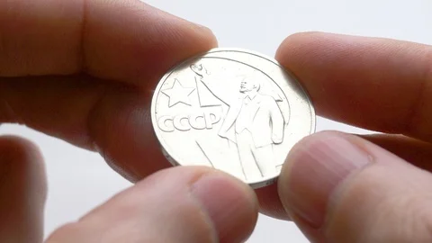 Old coins of the USSR. Stock Footage 105951495