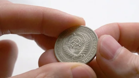 Old coins of the USSR. Stock Footage 105951634