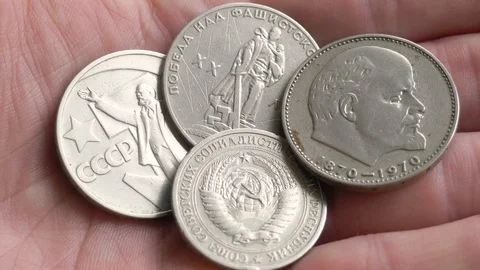 Old coins of the USSR. Stock Footage 105955017