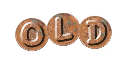 OLD  Coins on white background Stock Photos