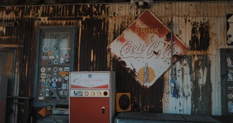 Old Coka Cola Sign Stock Footage 87624124