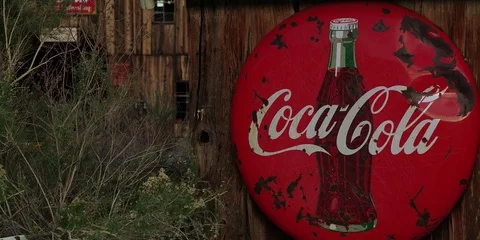 Old Cola Cola Sign Stock Footage 75012252