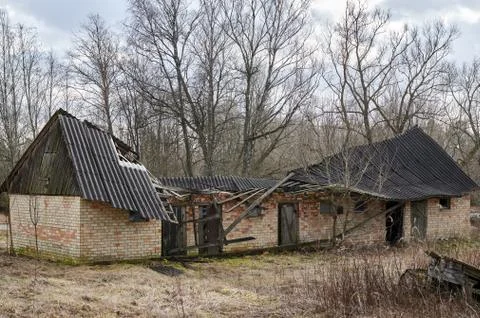 Old collapsed house Stock Photos