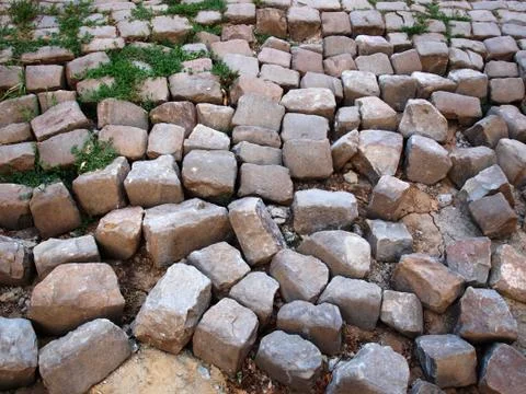 Old collapsed pavement Stock Photos