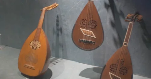 Old collection of lute and drum Stock Footage 62759645
