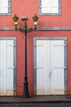 Old colonial style lamp post in Saint Denis de La Reunion Stock Photos