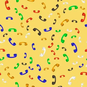 Old Colored Phone Seamless Pattern Stock Illustration