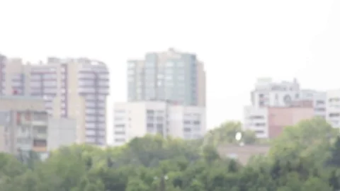 Old colored skyrail cableway in front of apartament house Stock Footage 78072524