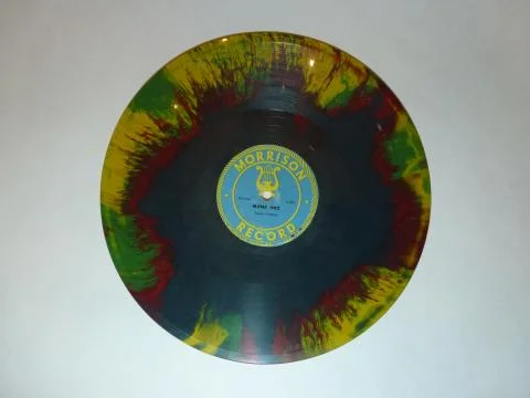 Old colored vinyl record Stock Photos