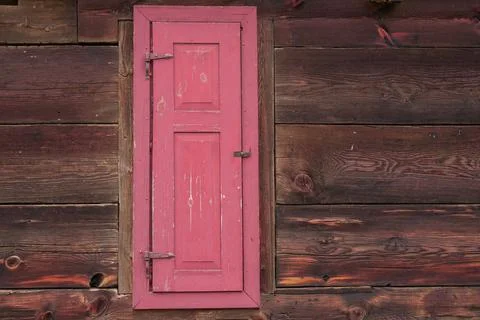 Old colored window with shutter Stock Photos