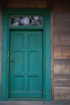 Old colored window with shutter Stock Photos