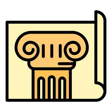 Old column plan icon, outline style Ilustración de archivo