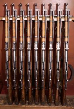 Old combat rifles Stock Photos