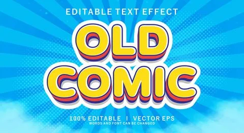 Old comic vector text effect with modern style design Stock Illustration