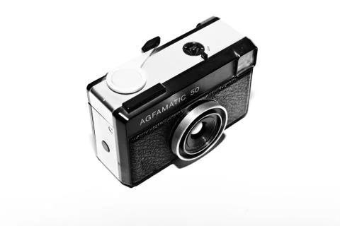 Old compact camera on a white background Stock Photos