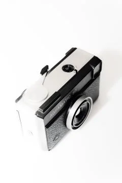 Old compact camera on a white background Stock Photos