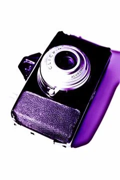 Old compact camera on a white background Stock Photos