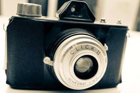 Old compact camera on a white background Stock Photos