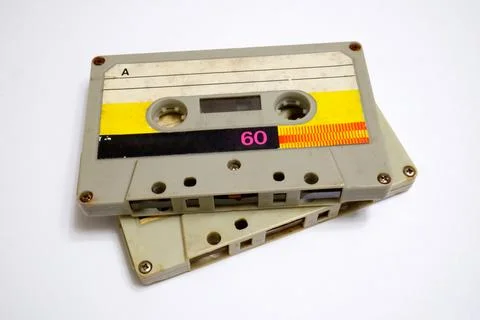 Old compact cassettes Foto stock
