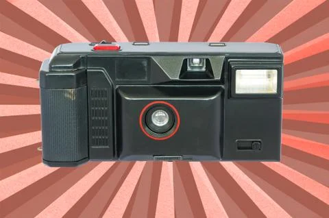 Old compact vintage camera against white background. Stock-Illustration