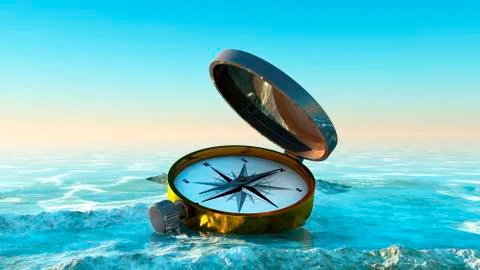 Old compass Stock Illustration