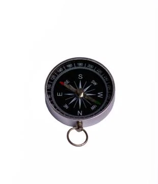 Old compass isolated on white background. Stock Photos