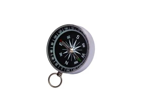 Old compass isolated on white background. There is a way Stock Photos