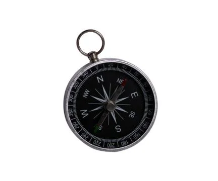 Old compass isolated on white background. There is a way Stock Photos