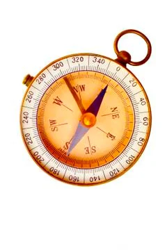 Old compass isolated on white Stock Photos