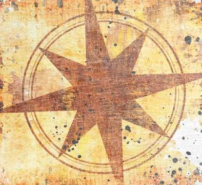 Old compass on paper background Stock Photos