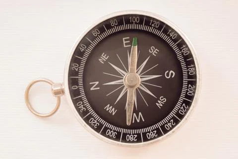 Old compass on white Stock Photos