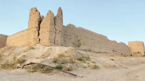 Old compound object military fort remains on hilltop in capital city of Kab.. Stock-Footage 280264901