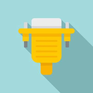 Old computer adapter icon, flat style Illustrazione stock