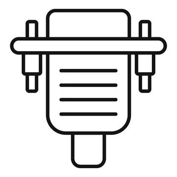 Old computer adapter icon, outline style Stock Illustration