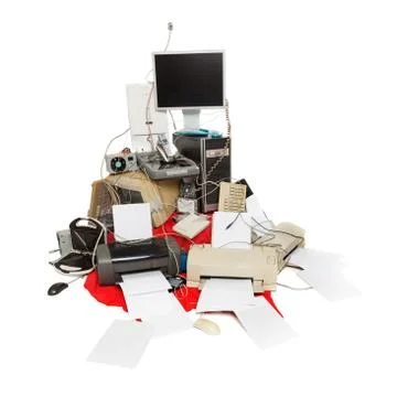 Old computer and electronic waste Stock Photos