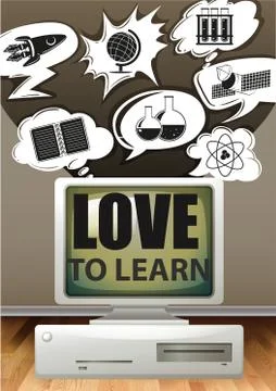 Old computer and science symbols イラスト素材