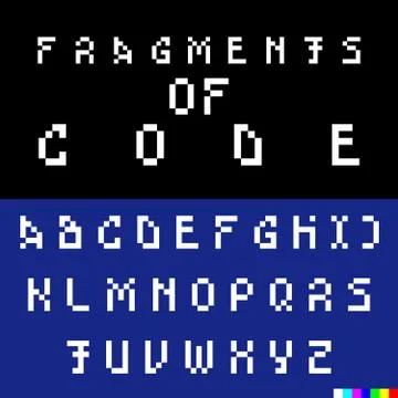 Old computer bitmap pixel font Illustrazione stock