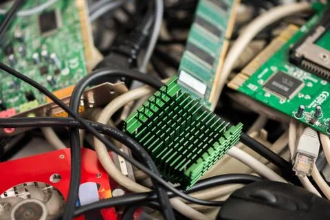 Old Computer Cables and Devices Foto stock