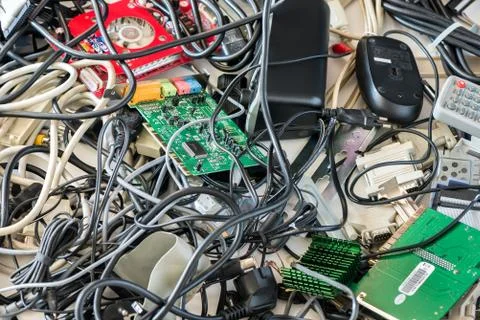 Old Computer Cables and Devices Stock Photos