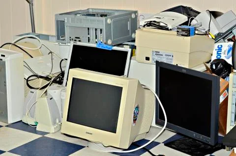 Old computer components Stock Photos