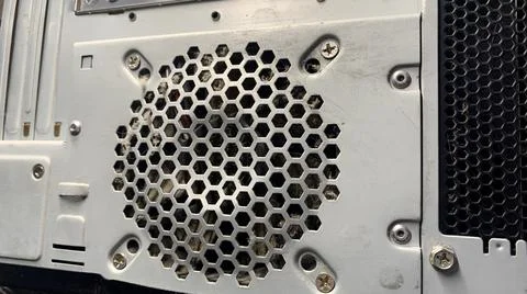 Old computer covered with dust is dismantled Foto stock