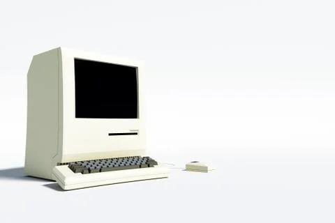 Old computer desktop Stock Illustration