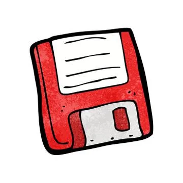 Old computer disk cartoon Illustrazione stock
