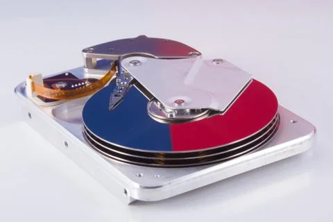Old computer hard drive, very old technology Stock Photos