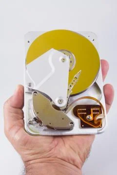 Old computer hard drive, very old technology Stock Photos