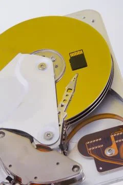 Old computer hard drive, very old technology Stock Photos