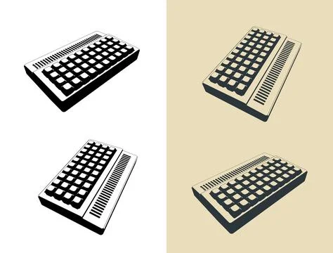 Old computer illustrations Stock Illustration