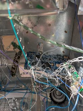 Old computer interior after game Stock Photos