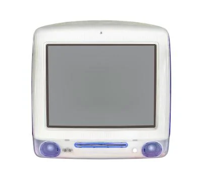 Old computer isolated on white with clipping path Stock Photos
